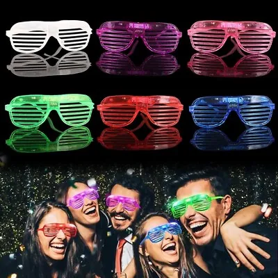 LED Costume Glasses Neon Glow Light Up Shutter Party Cosplay Sunglasses Eyewear • $7.20