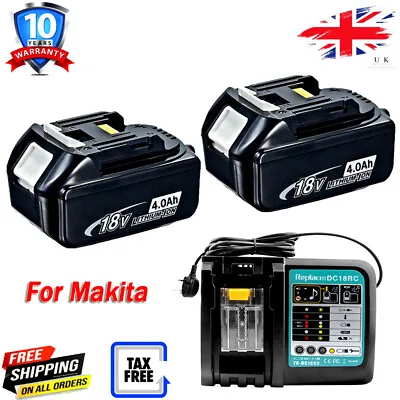 2x For Makita 18V BL1860 LXT Li-Ion Cordless Battery BL1830 BL1850 & UK Charger • £31.89