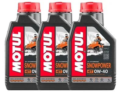 Motul Snowpower 3 Liters 0W-40 4T Motor Oils 4 Stroke 100% Synthetic 3 X 1L • $44.95