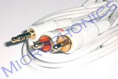 Hq 1.2 Metre Mini Jack To 2 Phono Lead Ipod Mp3 Pc Gold • £1.99