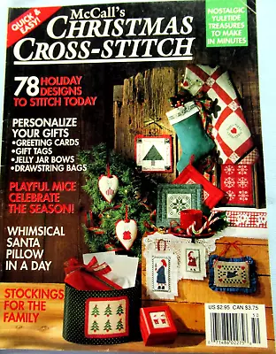 McCalls Christmas CROSS STITCH 1991 Magazine 65 Pages 78 Holiday Designs • $2.99
