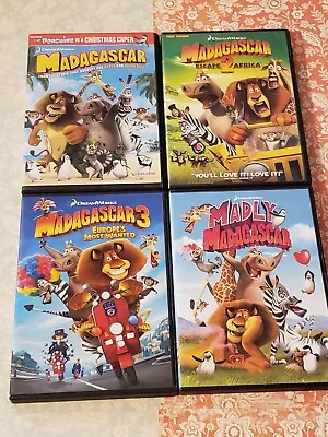 MADAGASCAR - LOT OF 4 DVDs - 1 2 3 & MADLY • $5.98