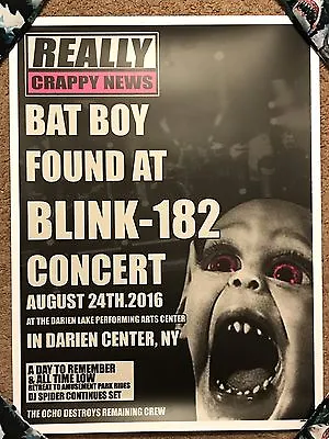 $129.99 • Buy Blink-182 Art Print Poster Mondo Show Concert Darien Center NY Walter Pinkman