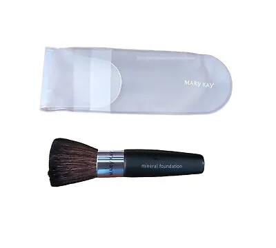 Mary Kay Brush For Mineral Powder Foundation 6  Flat Top W/ Carry Pouch NEW • $10.99