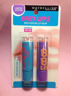 Maybelline Baby Lips Electro Lip Balm  Duo Pack - Quenched & Peach Kiss . • $15.26