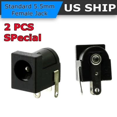 $3.99 • Buy 2 PCS DC Power Supply Jack Socket Female PCB Mount Connector 5.5 X 2.1mm