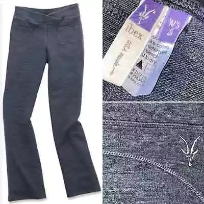 Ibex $200 Womens Small Wool V Waist Izzi Yoga Pant Heathered Charcoal Gray EUC • $101