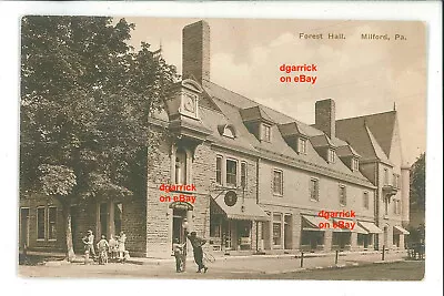 Milford Pennsylania Post Office Forest Hall Town Clock Postcard C.1910 Albertype • $8.99