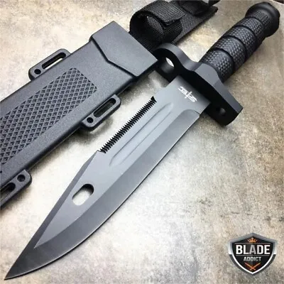 12  Black Survival Camping Outdoor Fixed Blade Hunting Military Bowie Knife • $15.15