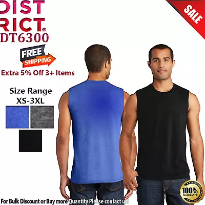 District DT6300 Mens Sleeveless V.I.T. Muscle Crew Neck Stylish Tank Top • $8