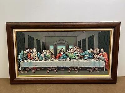 Vintage LAST SUPPER Paint By Number Painting Wall Art Hanging Jesus Religious • $59.99