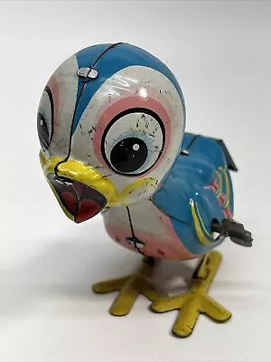 Vintage Rare Tin/Metal Wind-Up Blue Bird Line Mar Toys Japan Works See Video • $29.95