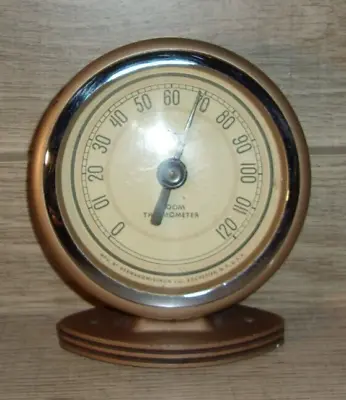 Vintage Tel-Tru Germanow-Simon Chrome & Metal Room Thermometer USA Made 0-120° • $24.99