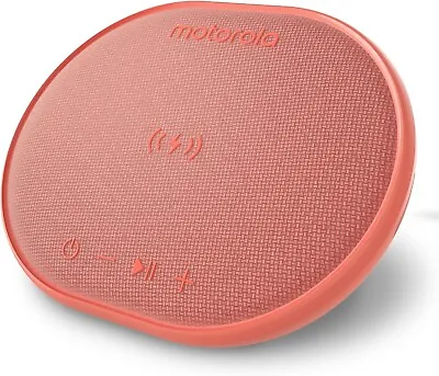 Motorola Bluetooth Speaker With Wireless Charging Pad ROKR 500 Coral Red NEW • $45