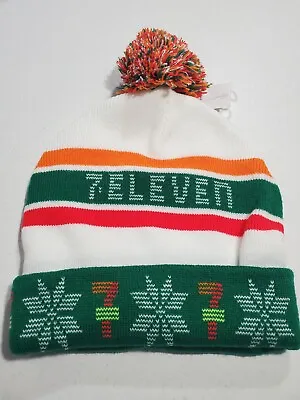 New 2023 7-Eleven Christmas Winter Cap Beanie Hat White Green Red Orange • $14.98