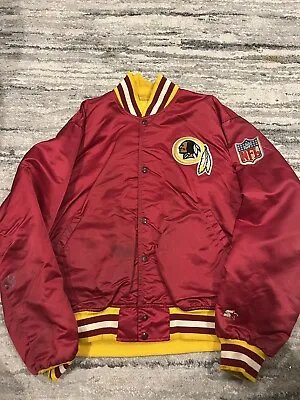 Vintage Men's Pro Line Starter Washington Redskins Satin Jacket Xl Made In Usa • $65