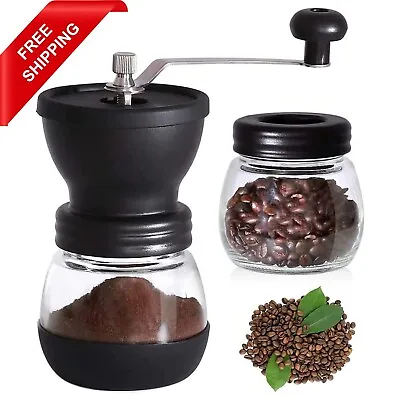 £10.35 • Buy Manual Coffee Bean Grinder Adjustable Coarseness Ceramic Hand Held Portable Uk