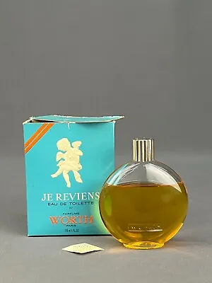 Vintage JE REVIENS Eau De Cologne WORTH 4 Oz Lalique Bottle In Box • $39.99