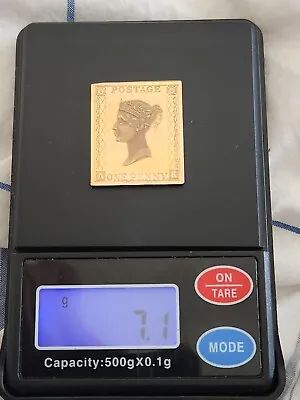  Solid 9ct Yellow Gold Penny Black Stamp Hallmarked 9k 375 Gold Ingot 7.1 Grams  • £295