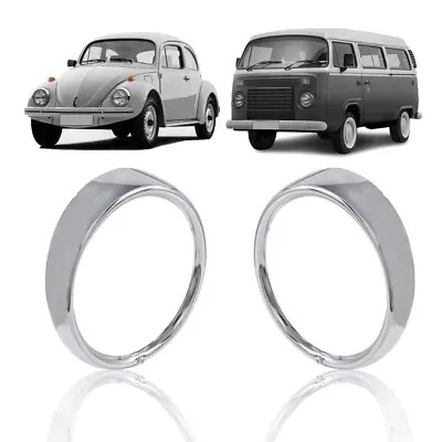 VW BUG BUS Headlight Rim Rings T1 T2 T3 Head Light Trim Pair 2pcs Rims Beetle 67 • $35.99