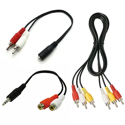 £2.79 • Buy 3.5mm To 2 RCA Twin Phono Aux Male Female Y Splitter With 1.5m 3 RCA Male Cable