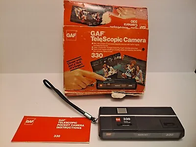 Vintage GAF Telescopic Camera W/ Wrist Strap Uses 110film In Original Box • $10