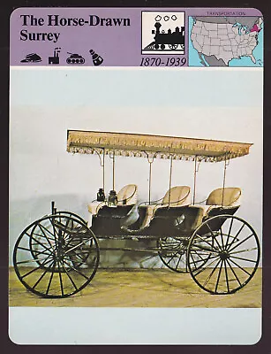 THE HORSE-DRAWN SURREY Carriage Photo History 1981 STORY OF AMERICA CARD #83-17 • $3.99