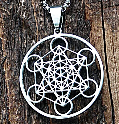 Metatron Cube Pendant Sacred Geometry Cubo De Metatron Pendiente Proteccio • $11.95