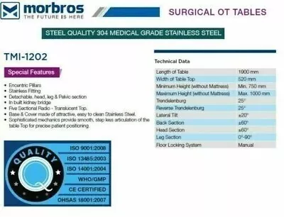 Best OT Surgical Table Hydraulic Operation Theater Table C-Arm Compatible Table • $2990