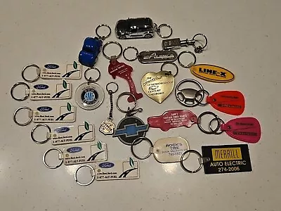 22 Vintage And New Automotive Keychain Lot  NOS Ford Chevy Bmw Cadillac  • $25