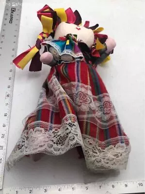 Multicolor Handmade Decorative Mexican Rag Lele Maria Doll With Baby For Kids • $9.99