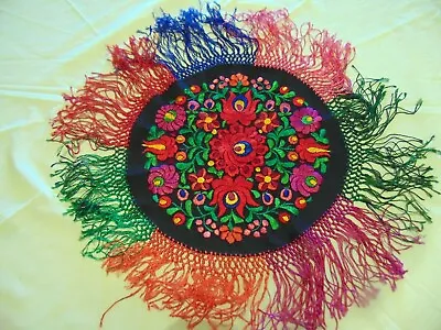 HUNGARIAN Vintage HANDEMBROIDERED ROUND TABLECLOTH W. MATYO Pattern  134   Diam • $31.99