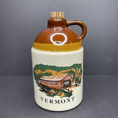 Vintage 1970s Vermont Clay Pottery Maple Syrup Jug Container Glazed Piggy Bank • $12.99