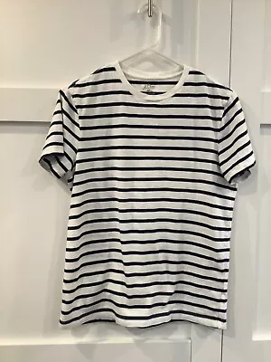 J. Crew Men's Navy Blue/White Sub Cotton Crewneck Short Sleeve T Shirt Sz S • $14.99