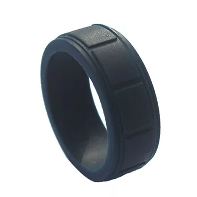 Medical Grade Silicone Wedding Ring Men's Flex Fit Sport Rubber Band 8mm Size ☆ • $1.79