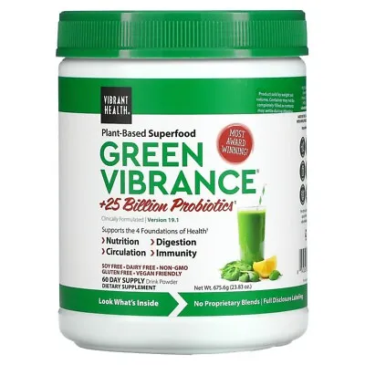 $55.99 • Buy Green Vibrance 60 Servings Vibrant Health Superfood Probiotics Ver 19.1 - 5/2024
