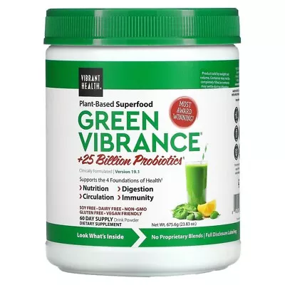 Green Vibrance 60 Servings Vibrant Health Superfood Probiotics Ver 19.1 - 5/2024 • $55.99