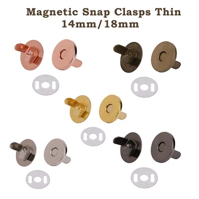 £4.09 • Buy Metal Magnetic Handbag Clasps Buttons Snap Fasteners Leathercrafts 14/18mm