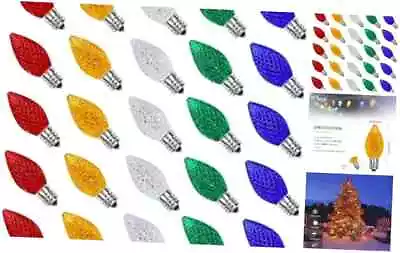 25PACK C7 Christmas Lights LED Replacement C7 Multicolor Christmas Bulbs 25pack • $16.69