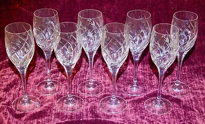 Set Of 8 Mikasa English Garden Crystal Wine Glasses 8-1/8  USED • $120