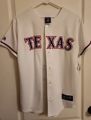 NWT Vintage Texas Rangers MLB Baseball Jersey Majestic Youth L White  • $45