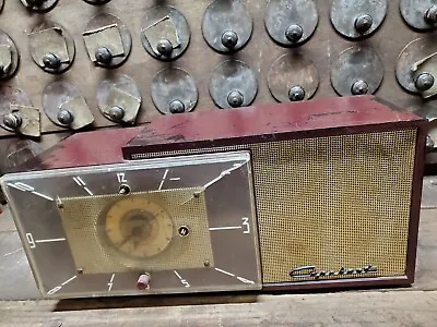 Rare Vintage Burgundy 1953 Capehart Vacuum Tube AM Clock Radio Model T-20 -Works • $25