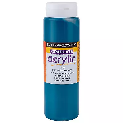 Daler Rowney 123500154 Graduate Acrylic Paint 500ml Phthalo Turquoise • £10.03