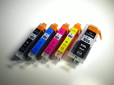 5 X  Compatible Ink PGI-655XXL CLI-651XL Pixma  MX726 MX 926 PGI650XLHY  • $18