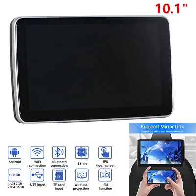 10.1  Android 2+32GB Car Headrest Monitor Rear Seat Tablet WiFi BT Video Player • $167.11