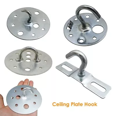 2 X Ceiling Chandelier Industrial Light Lamp Steel Hook Plate Heavy Duty Bracket • £5.89