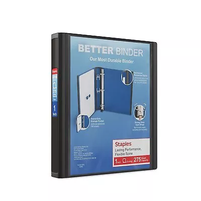 Staples 1  3-Ring Better Binder Black (13395) 648819 • $9.50