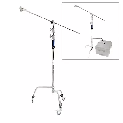 Studio Light Video Photo Sliding-Leg C-Stand And Caster Wheels With 50inch Boom • £209.99