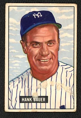 1951 Bowman #183 Hank Bauer New York Yankees ~ POOR/F • $5.99