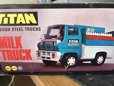 TITAN ( Louis Marx ) TOUGH STEEL TRUCKS. - MILK TRUCK 1026 - BOXED GOOD COMPLETE • $81.23